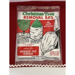 Christmas Tree Removal Bag Vintage Holiday Seasonal 90" x 144" Allied Plastics
